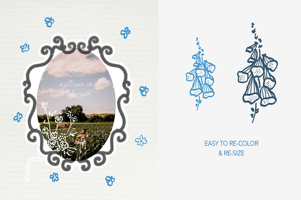 Whimsical Floral: 70 illustrations, an Object Graphic by PaperJamLab (Photo 3 of 12)