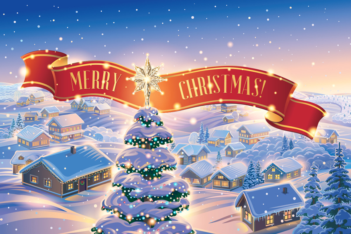 Festive Christmas landscape, a Decorative Illustration by Countryside life (Photo 2 of 10)