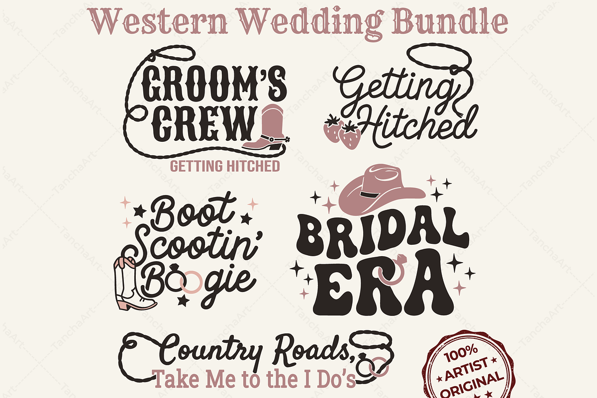 Western Wedding SVG Bundle Bridal, a Graphic by TanchaArt (Photo 1 of 11)