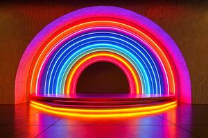 Neon Rainbow Stage, a Background Photo by Ales Munt