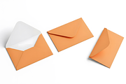 Three Orange Envelopes Mockup on Whi, a Templates & Theme by amjadjack (Thumbnail 1 of 2)