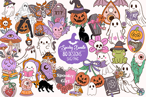 Halloween Cute Spooky Bundle Png Svg, an Object Graphic by HeyLenaArts