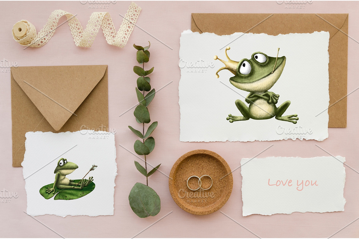 Cute Frogs Clipart. Illustration, an Animal Illustration by sheincar (Photo 3 of 3)