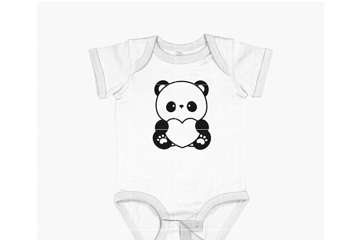 Cute Panda with Heart SVG | Kawaii V, an Illustration by TheHitShop (Photo 8 of 10)