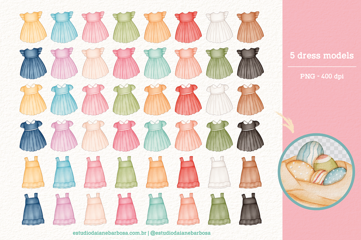 Girls - Cliparts Set, an Illustration by Estudio Daiane Barbosa (Photo 6 of 13)