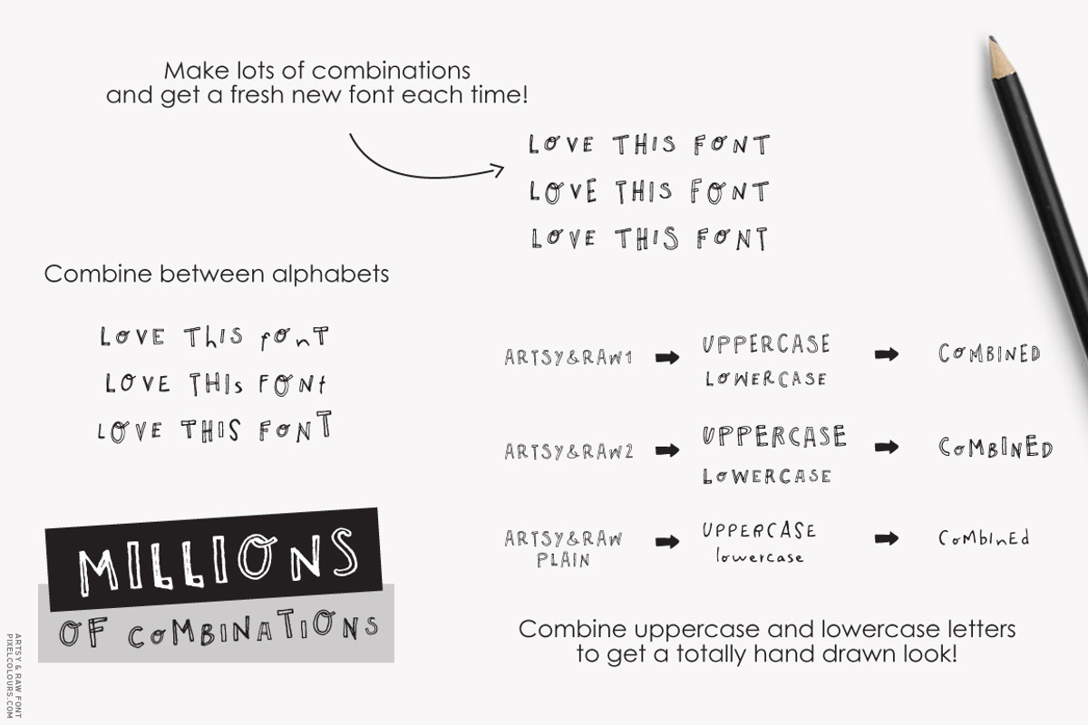 Outline Font - Artsy and Raw, a Handwritten Font by pixelcolours (Photo 5 of 11)