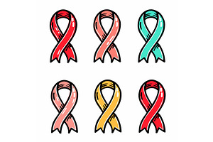 Illustration six colorful ribbons, an Object Illustration by Vectorstockersland