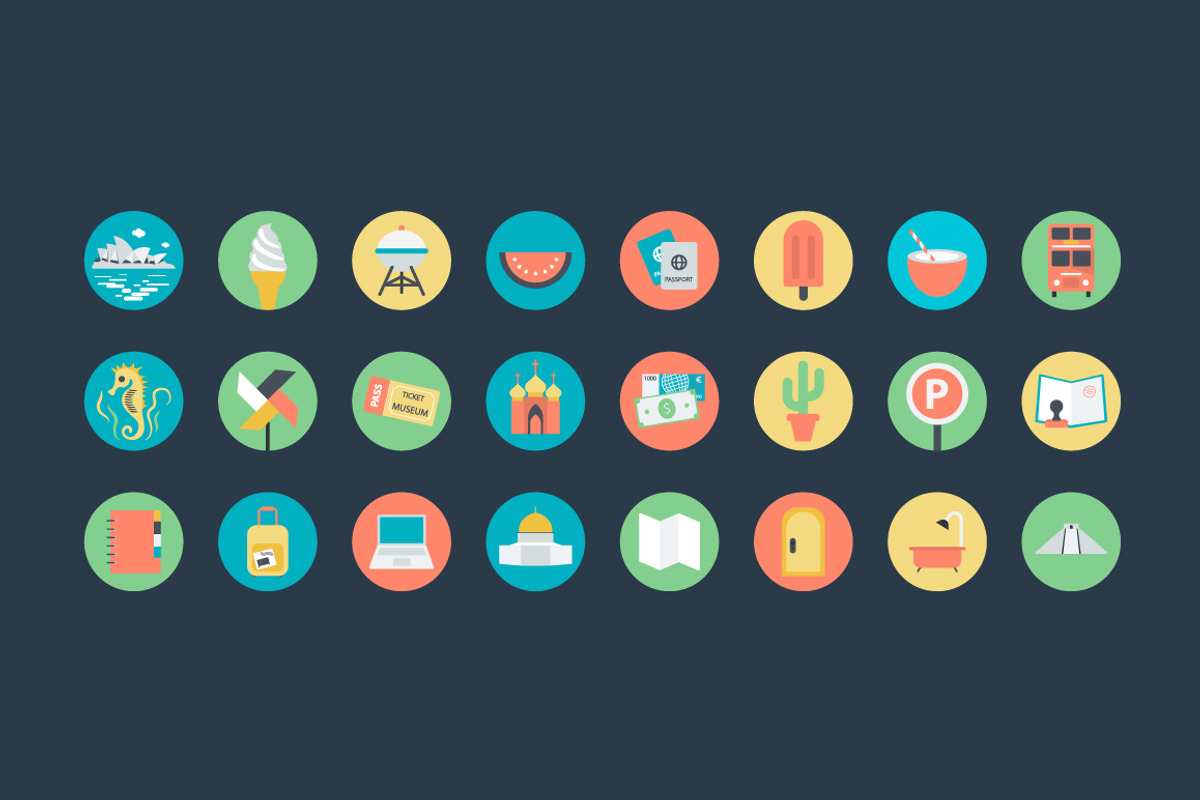 100+ Flat Travel Icons, a Duotone Icon by Vectors Market (Photo 4 of 4)