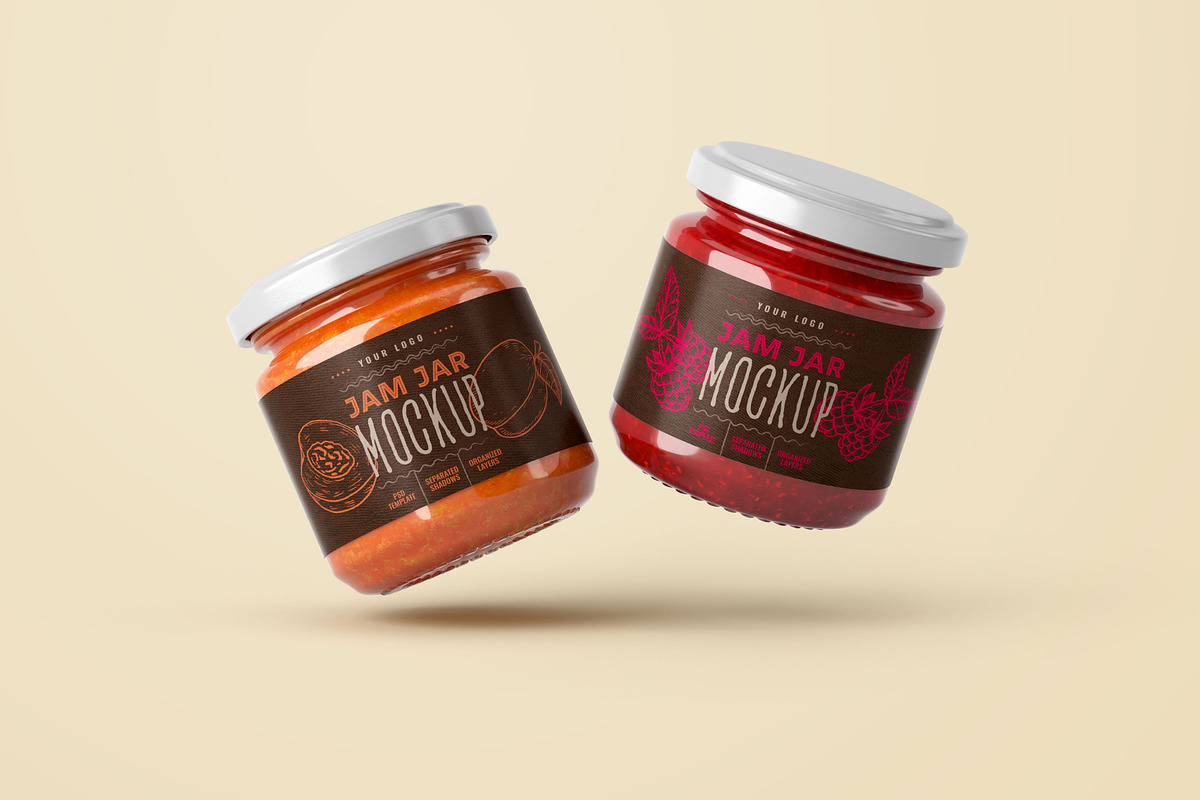 Jam Jar Mockup Set | Label Design, a Cups & Container Mockup by Deeplab (Photo 10 of 14)