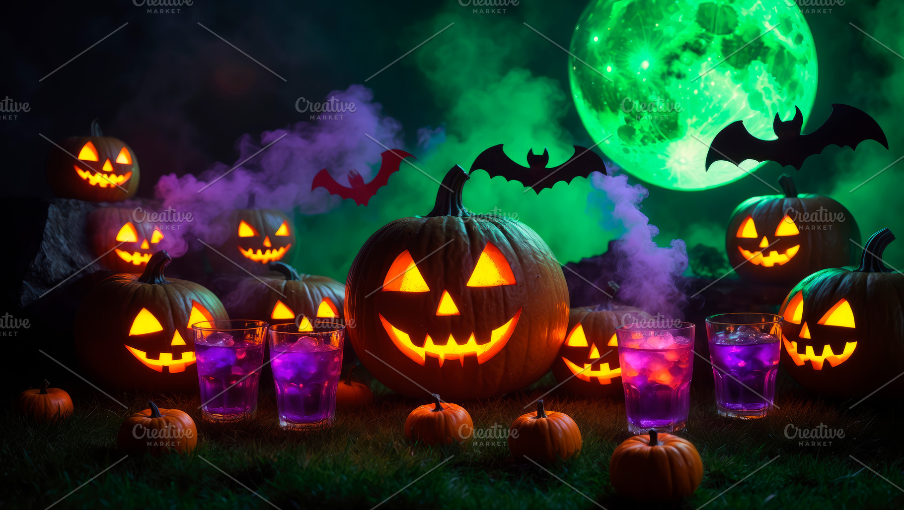 Illuminated Pumpkins and a Glowing G, an Arts & Entertainment Photo by Perpis