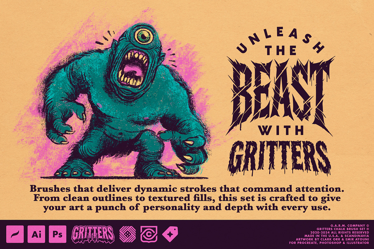 Gritters Chalk Brushes (Photoshop), a Brush Add-On by G.A.R.M. Company (Photo 7 of 13)
