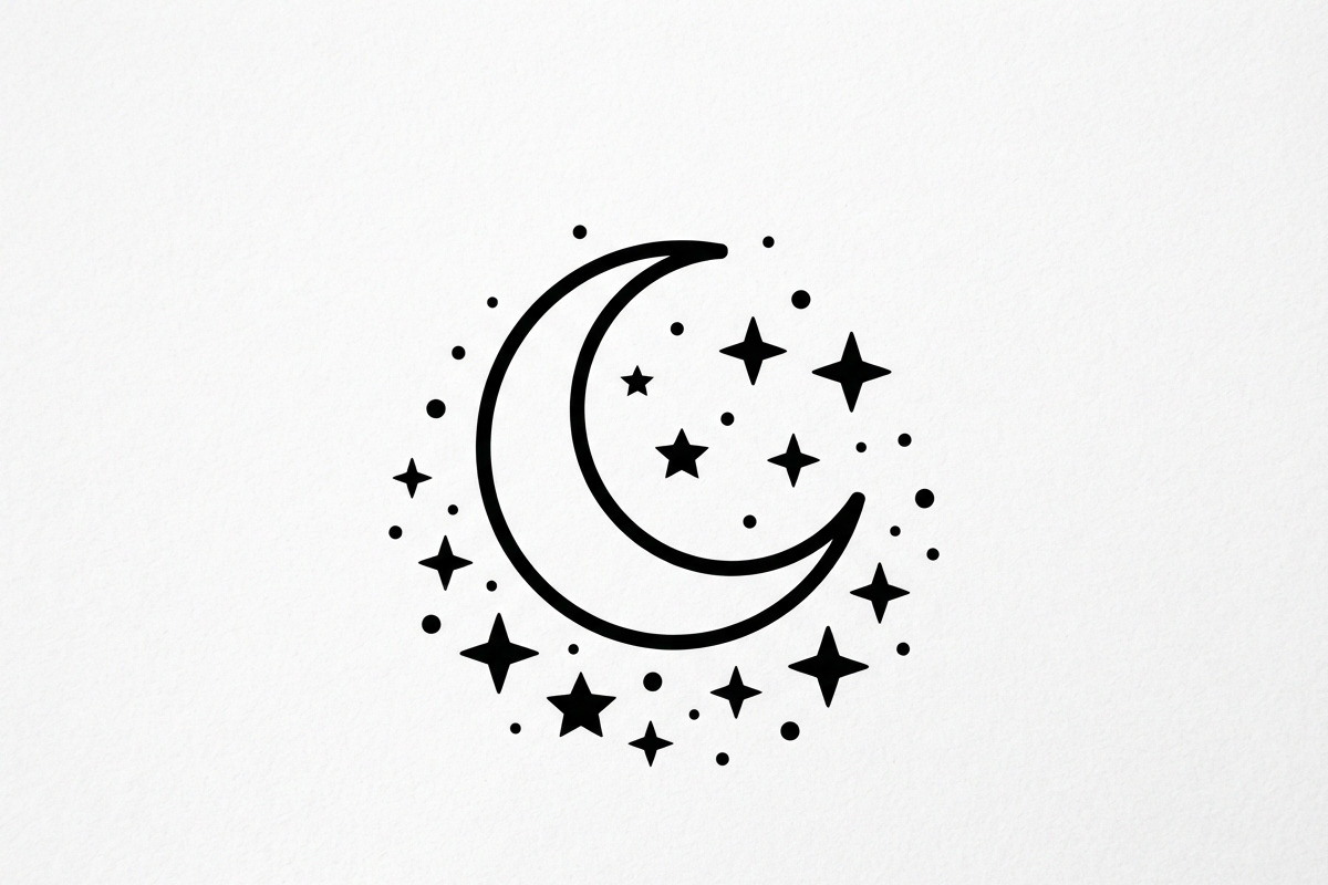 50 Crescent Moon with Stars, an Empty State Illustration by Amazin_art (Photo 7 of 47)