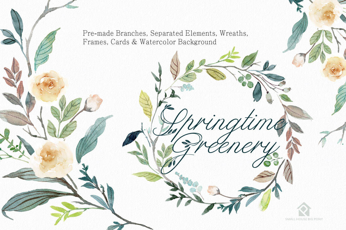 SPRINGTIME GREENERY SET, an Illustration by SmallHouseBigPony (Photo 4 of 12)