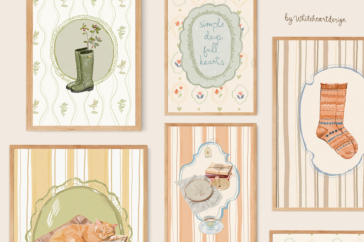 Cottagecore Clipart, Frames, Prints, a Decorative Illustration by whiteheartdesign (Photo 32 of 34)