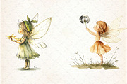 Magical Cute Garden Fairies Bundle, an Illustration by Watercolor design (Thumbnail 4 of 4)