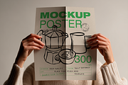 Woman Holding Poster Mockup, an Advertising Mockup by The Rose Project (Thumbnail 1 of 3)