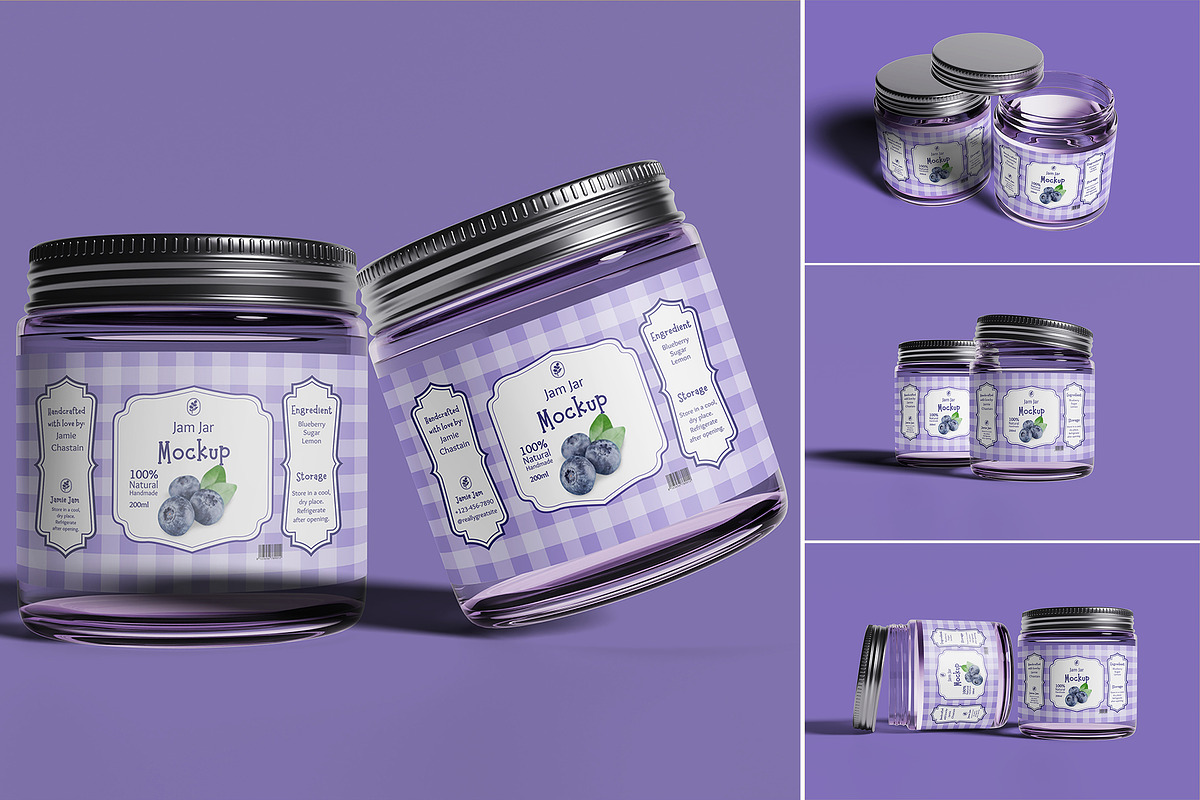Jam Jar Mockup, a Cups & Container Mockup by seulangagraphic (Photo 1 of 5)