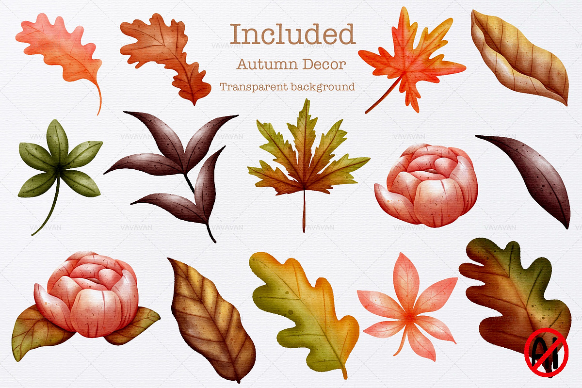 Watercolor autumn mood clipart, a Seasonal Illustration by Vavavan Artwork (Photo 2 of 5)