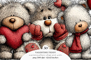 Valentine Teddy PNG Set, an Illustration by SinaCreation (Thumbnail 1 of 11)