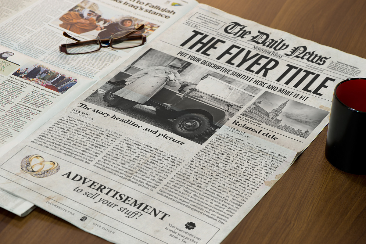 Newspaper Template InDesign, a Flyer Template by Newspaper Templates (Photo 2 of 2)