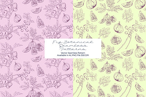 Fig Botanical Seamless Pattern