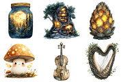 Whimsical Fairy Forest Clipart, an Illustration by Daily.Designs (Thumbnail 5 of 11)