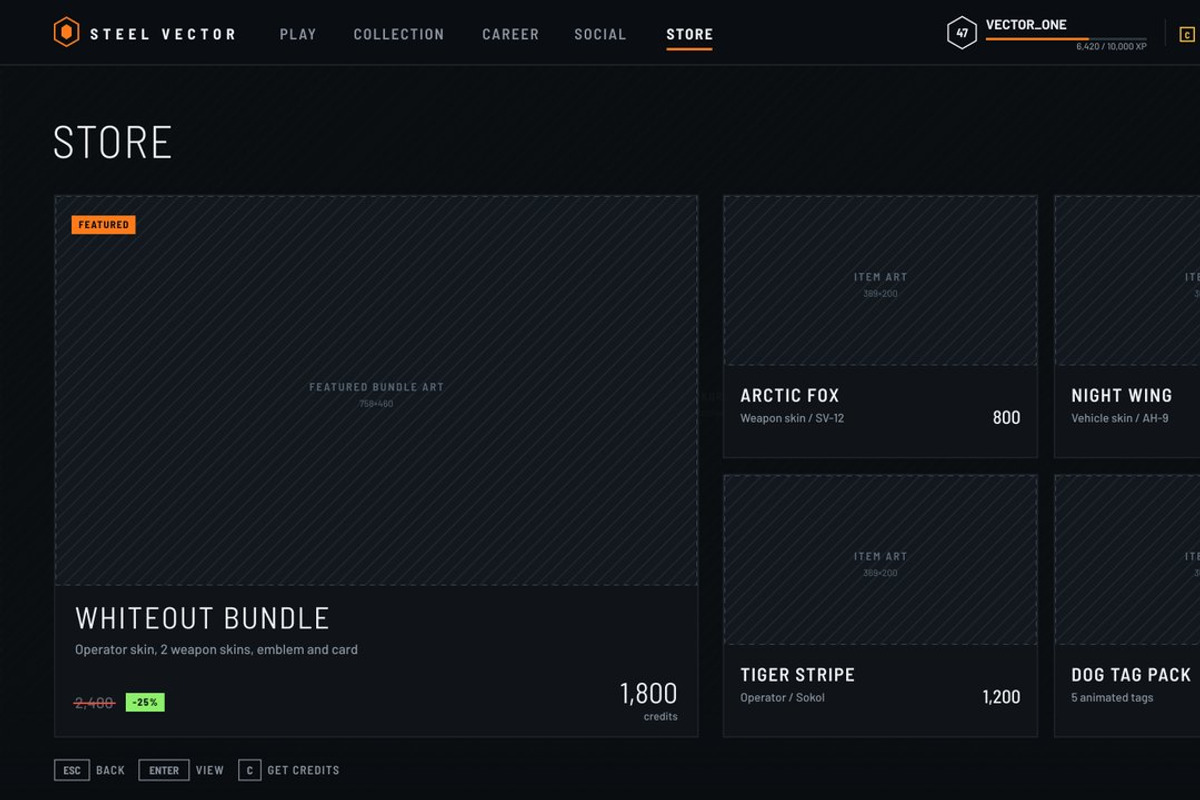 Military FPS Game 100 Screens, an UI Kit Template by pawellpi (Photo 101 of 116)