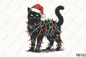 Cute Funny Cat Christmas PNG, an Illustration by CraftArtStudio