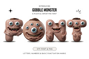 Gobble Monster Font, a Sans Serif Font by Handmadefont (Thumbnail 1 of 12)