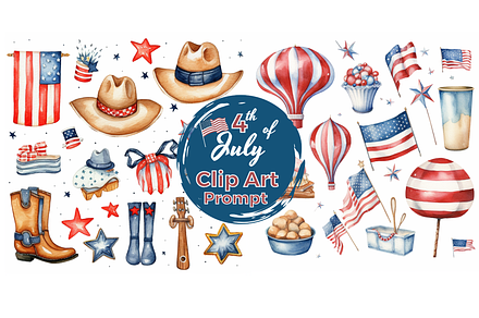 Midjourney Prompt For 4th Of July, a Decorative Illustration by Milano Creative