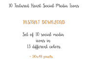 Textured Heart Social Media Icons, an Icon by Minty Fox Designs  (Thumbnail 2 of 2)