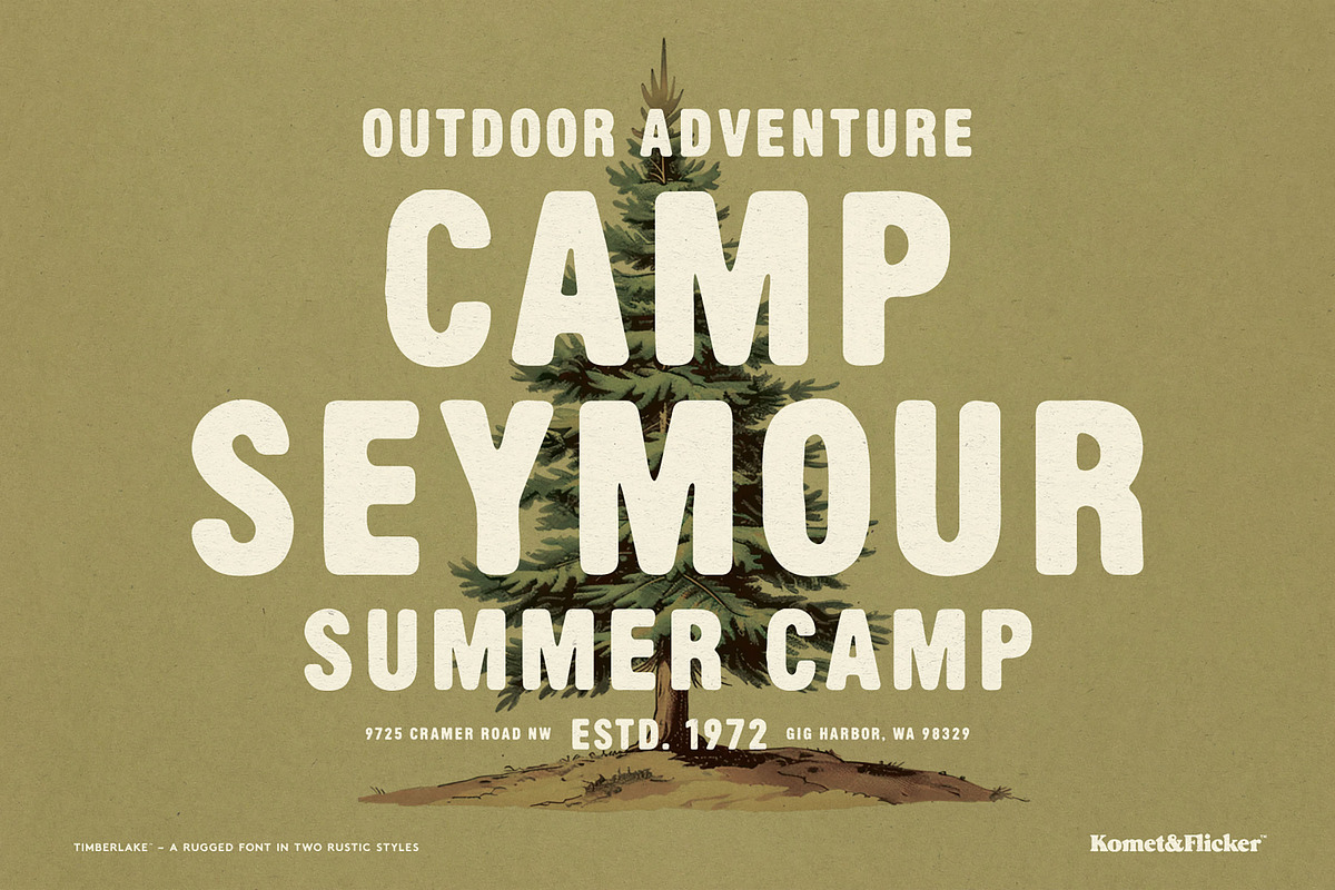 Timberlake - A Rustic & Rugged Font, a Sans Serif Font by Komet & Flicker (Photo 10 of 15)
