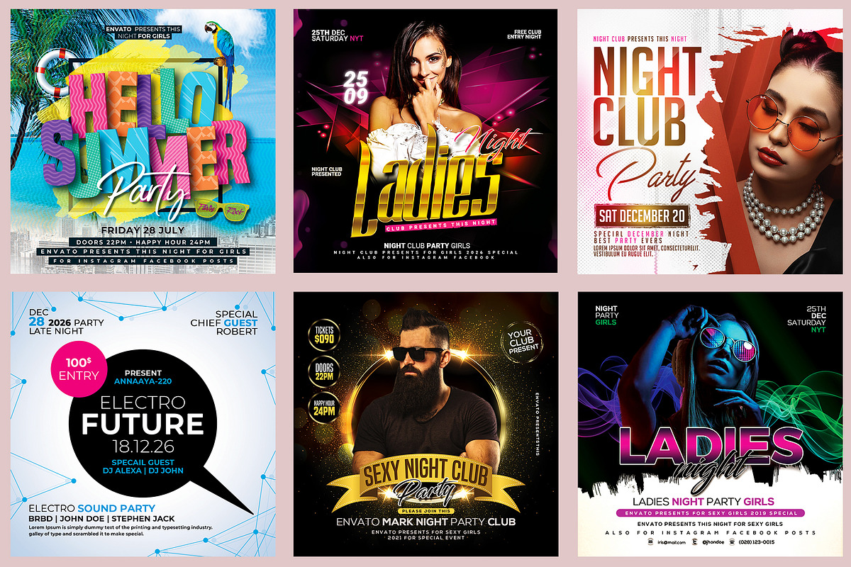 150 Night Club Flyer Bundle, a Flyer Template by AfzaalGraphics (Photo 15 of 27)