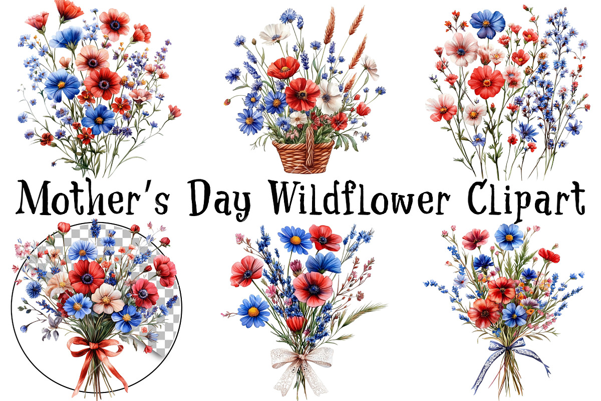 Mother’s Day Wildflower Clipart, an Illustration by OK Design (Photo 2 of 6)