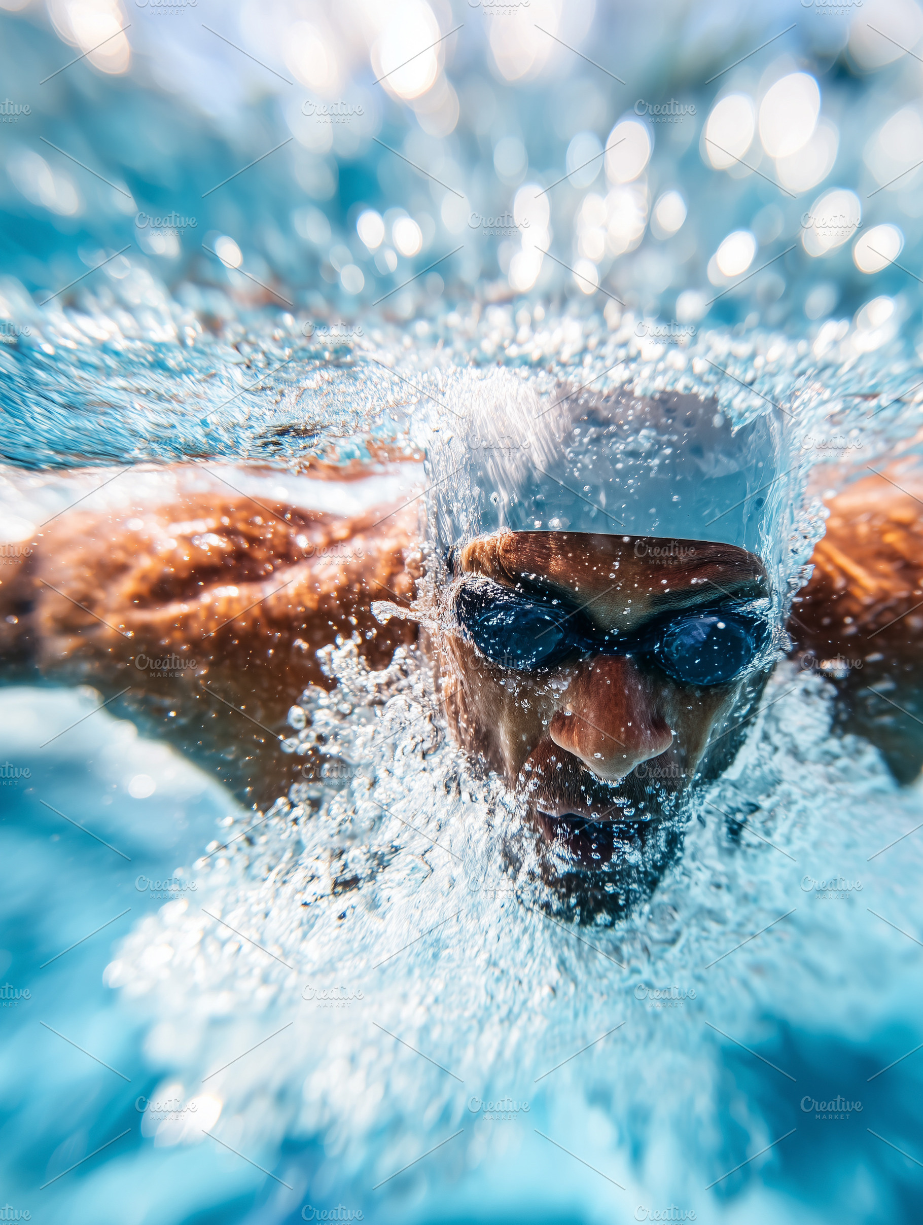 Underwater close up of a swimmer, a Sports & Recreation Photo by MistyDay