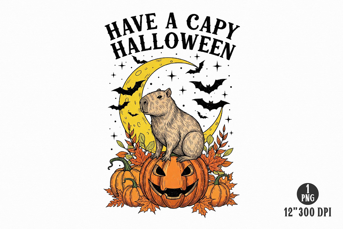 Halloween Capybara Sublimation PNG, an Illustration by Dream Creation (Photo 12 of 17)