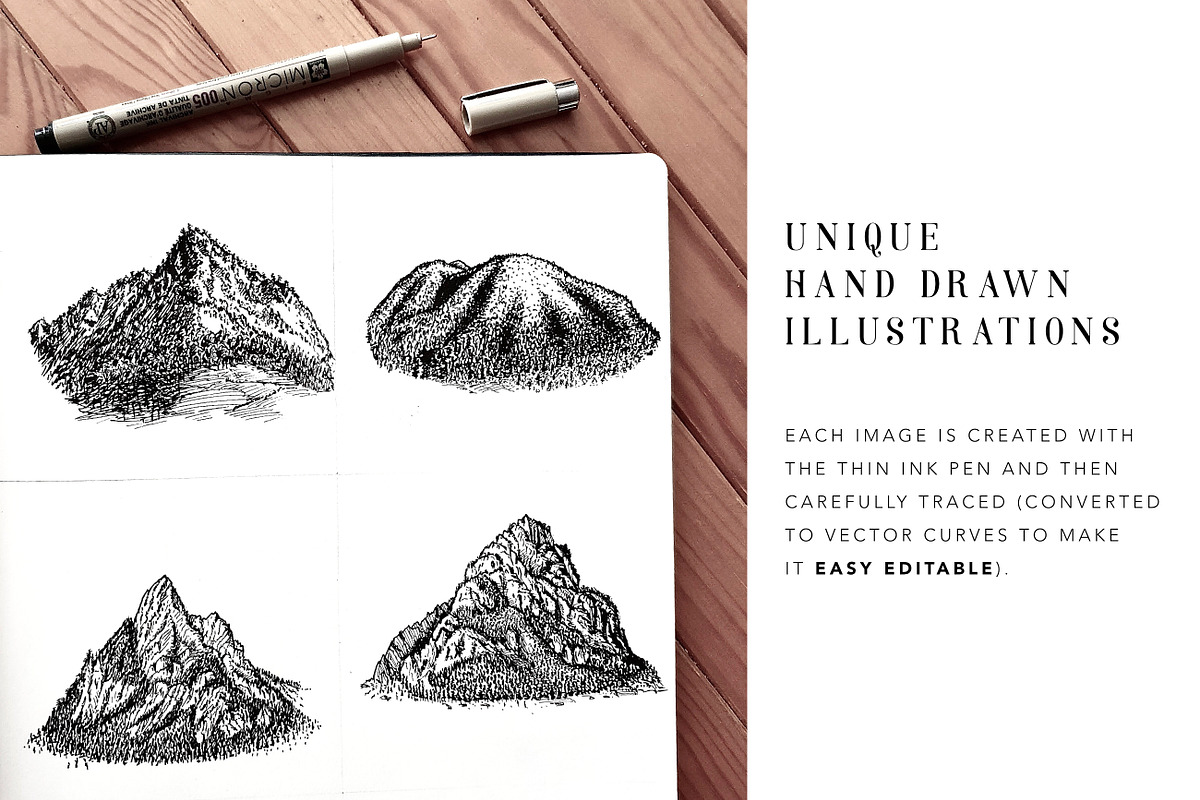 Mountain and Tree Illustrations, an Illustration by Chewie Co (Photo 4 of 10)