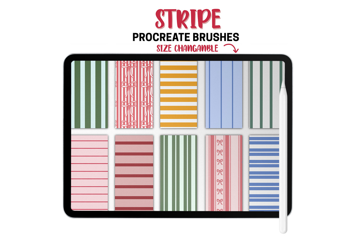 Stripes Procreate Pattern Brushes, a Brush Add-On by Brush Lab (Photo 5 of 10)