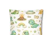 Cute Dinosaur Seamless Pattern, a Pattern Graphic by elfy creative (Thumbnail 7 of 8)