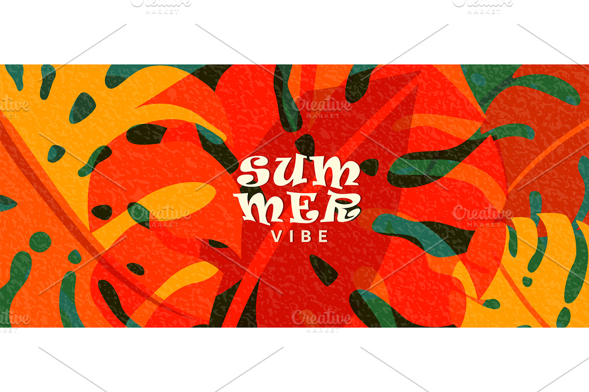 Summer tropic pattern background, an Object Illustration by Zaie