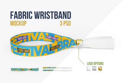 Fabric Wristband Mockup 350x15mm, an Apparel Mockup by easymock
