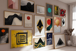 Modern Mid Century Wall Art Set, a Decorative Illustration by PrintablesByFranklyn