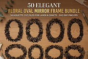 50 Elegant Floral Oval Mirror Frame, a Decorative Illustration by Amazin_art (Thumbnail 1 of 34)