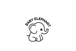Cute Baby Elephant Logo, a Branding & Logo Template by HueNestify
