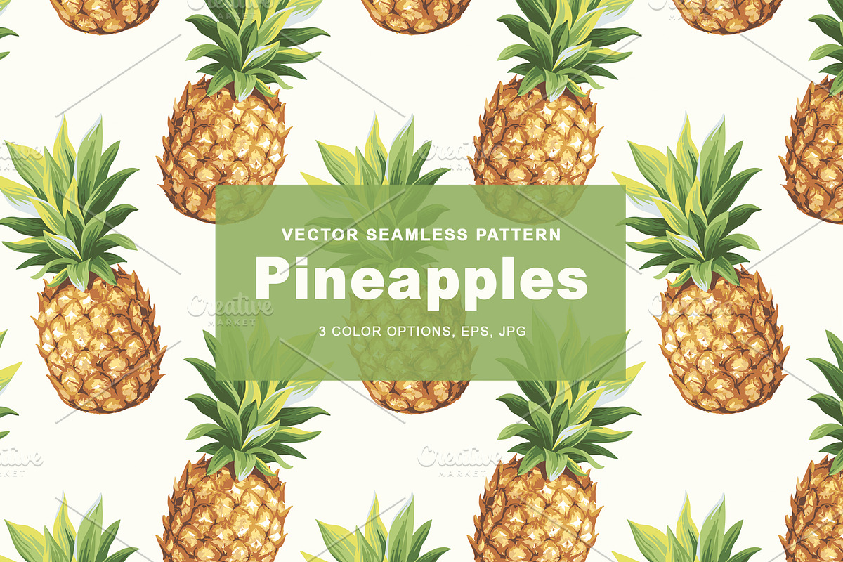 Pattern with pineapples., a Pattern Graphic by Anna Smirnova (Photo 1 of 3)
