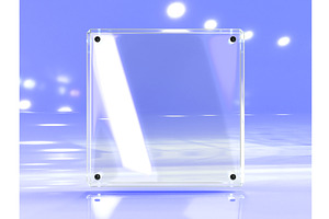 Glass Plate, Clear Square Frame With