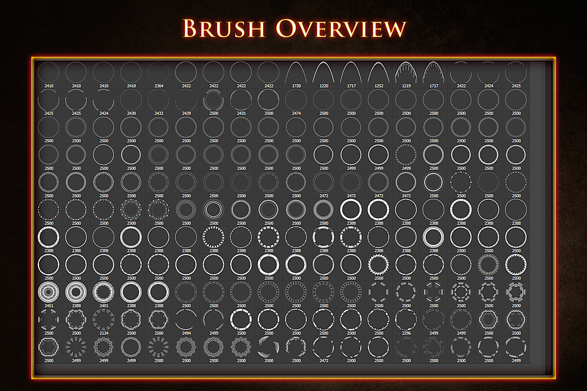 198 Simple Futuristic Circle Brushes preview 2