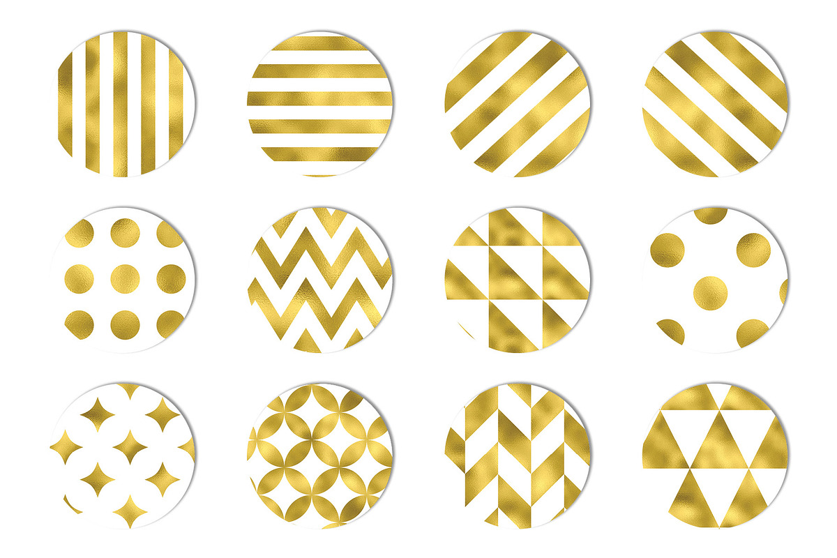 Gold Foil Geometric PSD Patterns, a Pattern Graphic by Designdell (Photo 2 of 4)