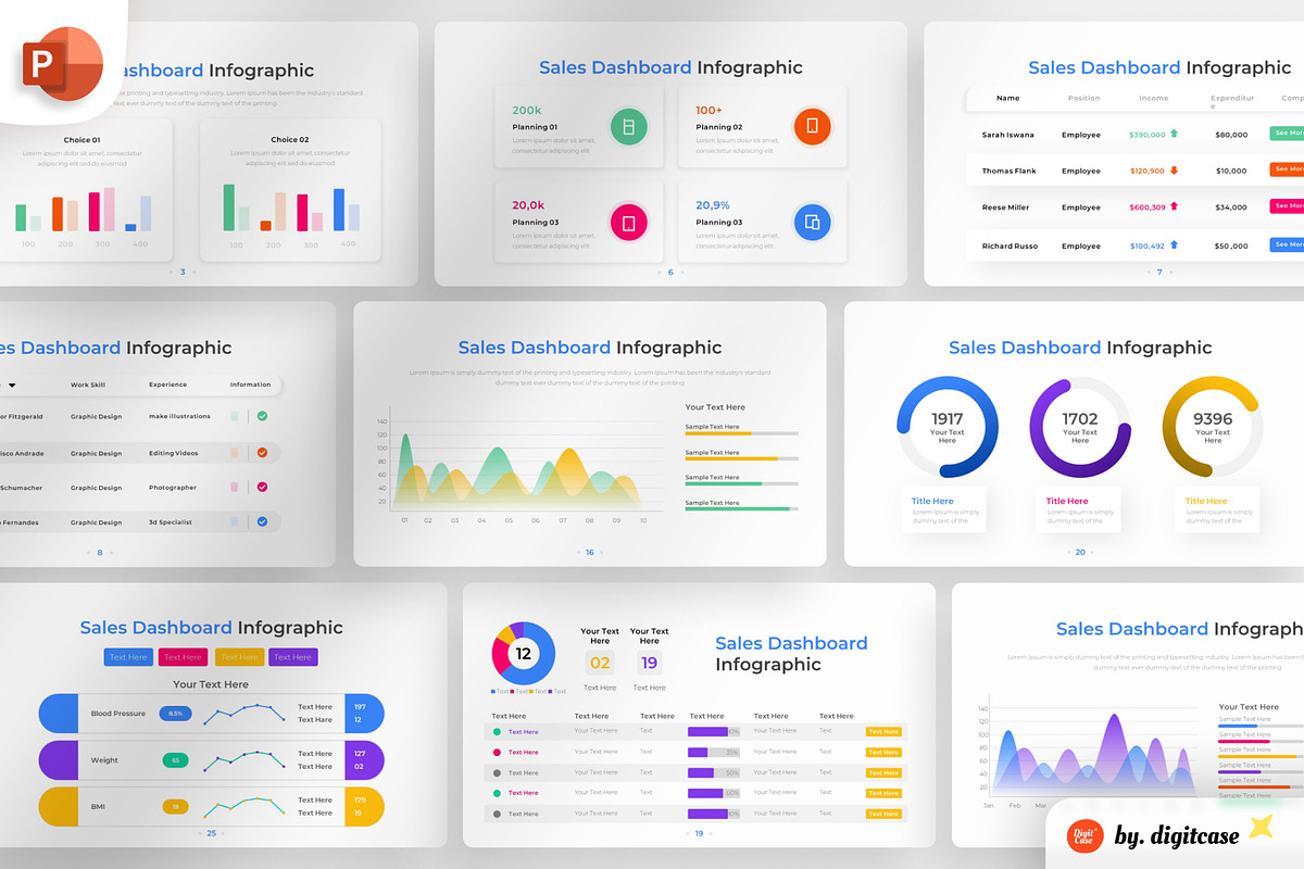 Sales Dashboard PowerPoint Infograph, a Presentation Template by Digitcase x Wealthwells (Photo 1 of 4)
