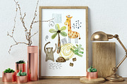Watercolor safari clipart. Alphabet., an Animal Illustration by TaPilipa (Thumbnail 10 of 13)